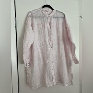 Eileen Fisher soft pink organic cotton blouse /tunic. Excellent condition